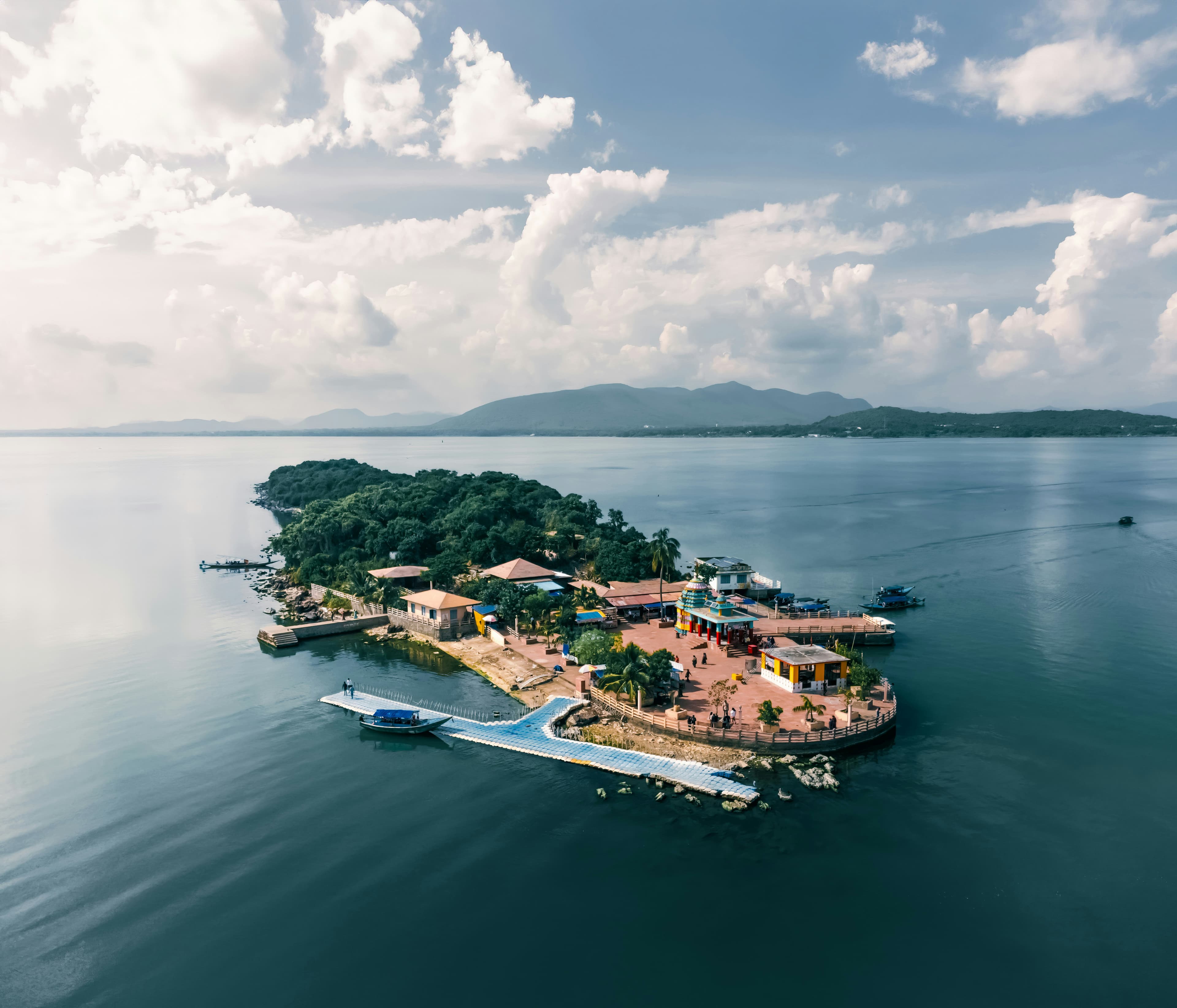 Boats on Chilika Lake